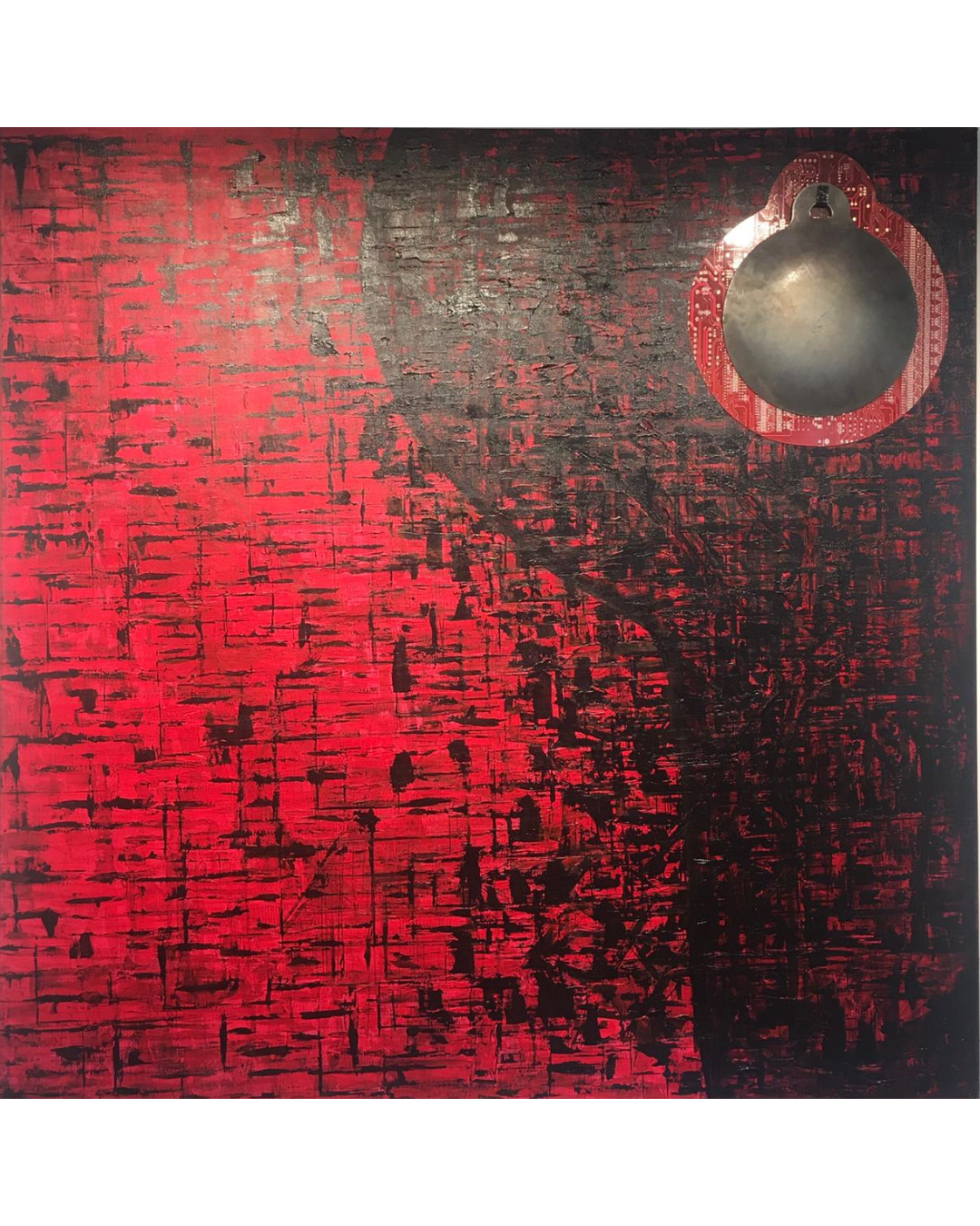 Abstract red and black artwork